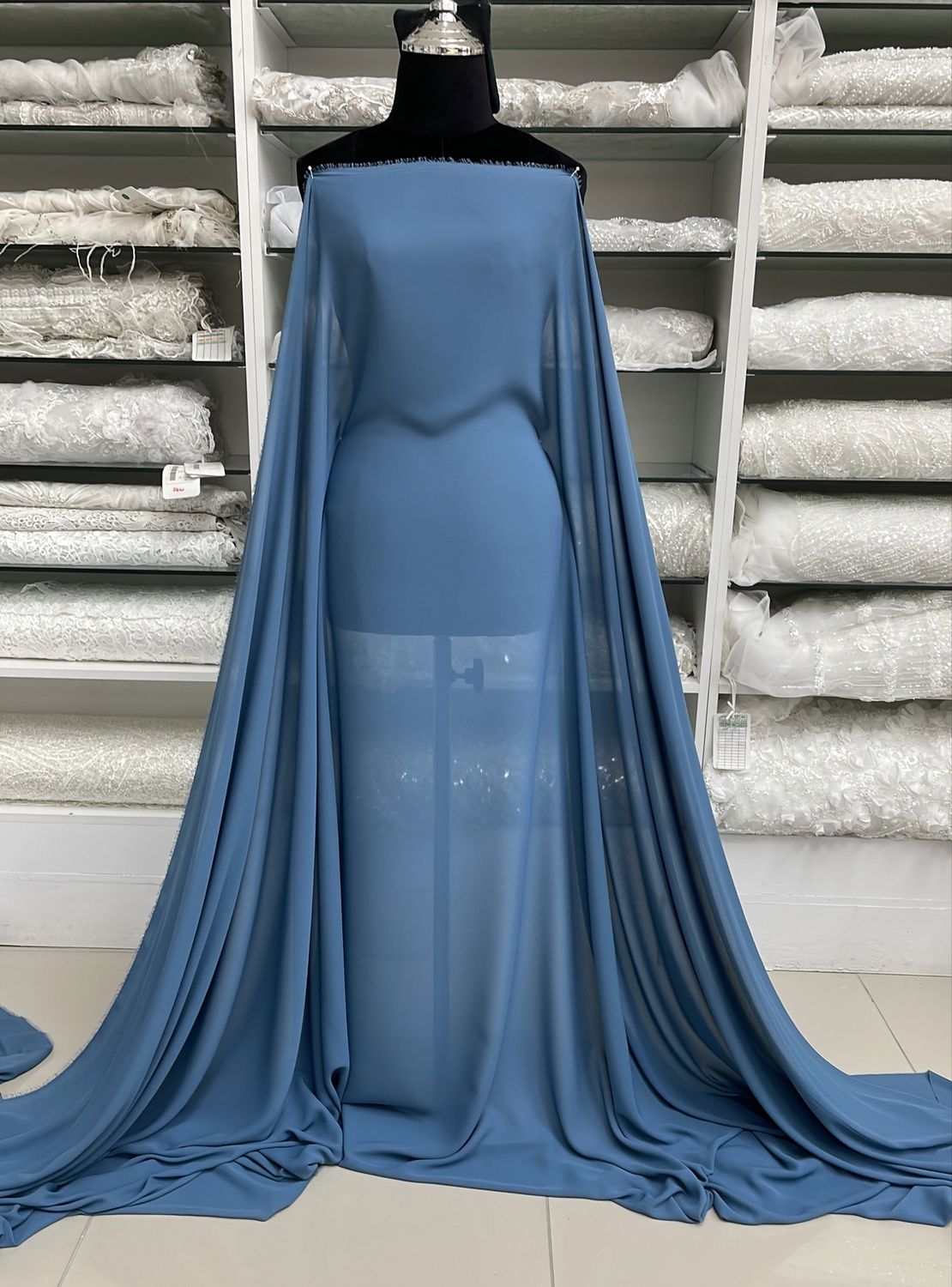 Milk Georgette-(per m)-150-03-Bluestone