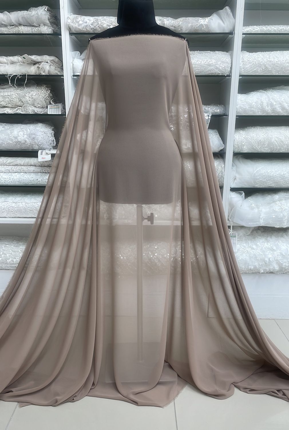 Italian Chiffon-(per m)-150-08-Taupe