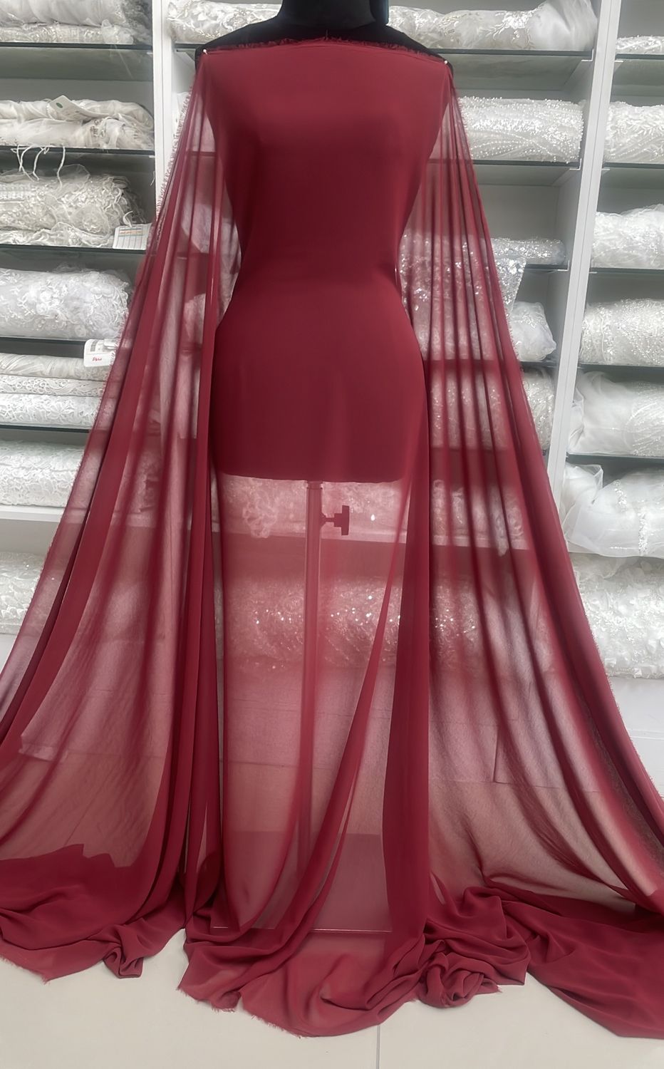Italian Chiffon-(per m)-150-07-Sangria