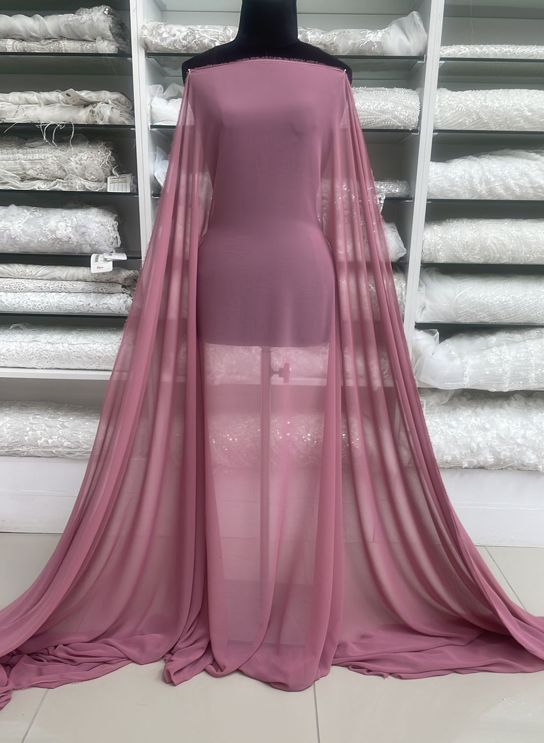 Italian Chiffon-(per m)-150-04-Heather Rose
