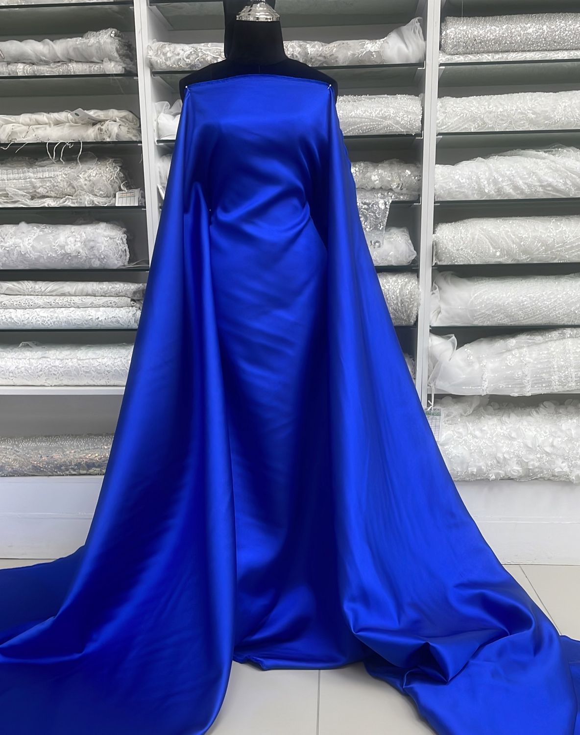 Mikado Satin Hi-Twist-(per m)-150-05-Royal Blue