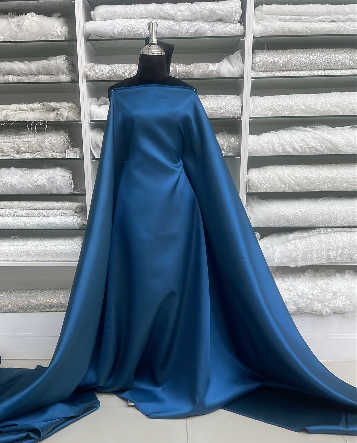 Mikado Satin Hi-Twist-(per m)-150-03-Maroccan Blue