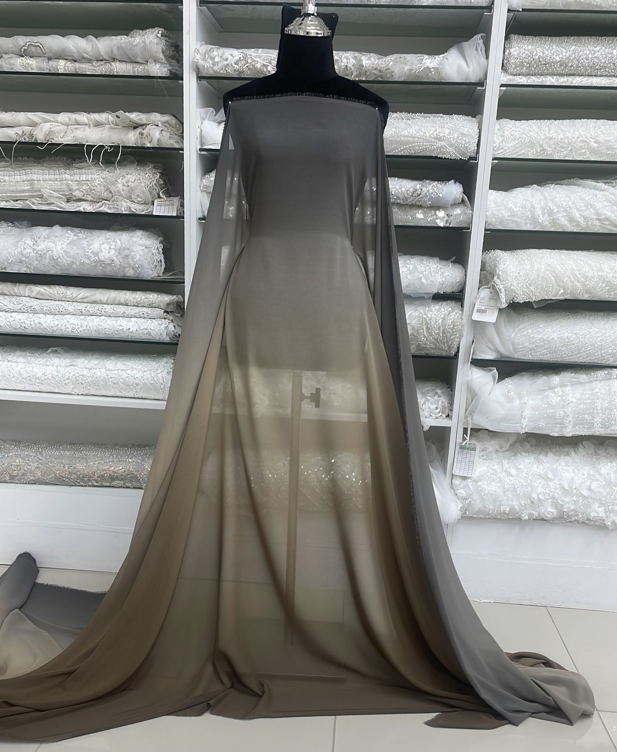 [ CHP-G13B-1259-4 ] Chiffon Ombre 145 - BrownTaupe per Meter