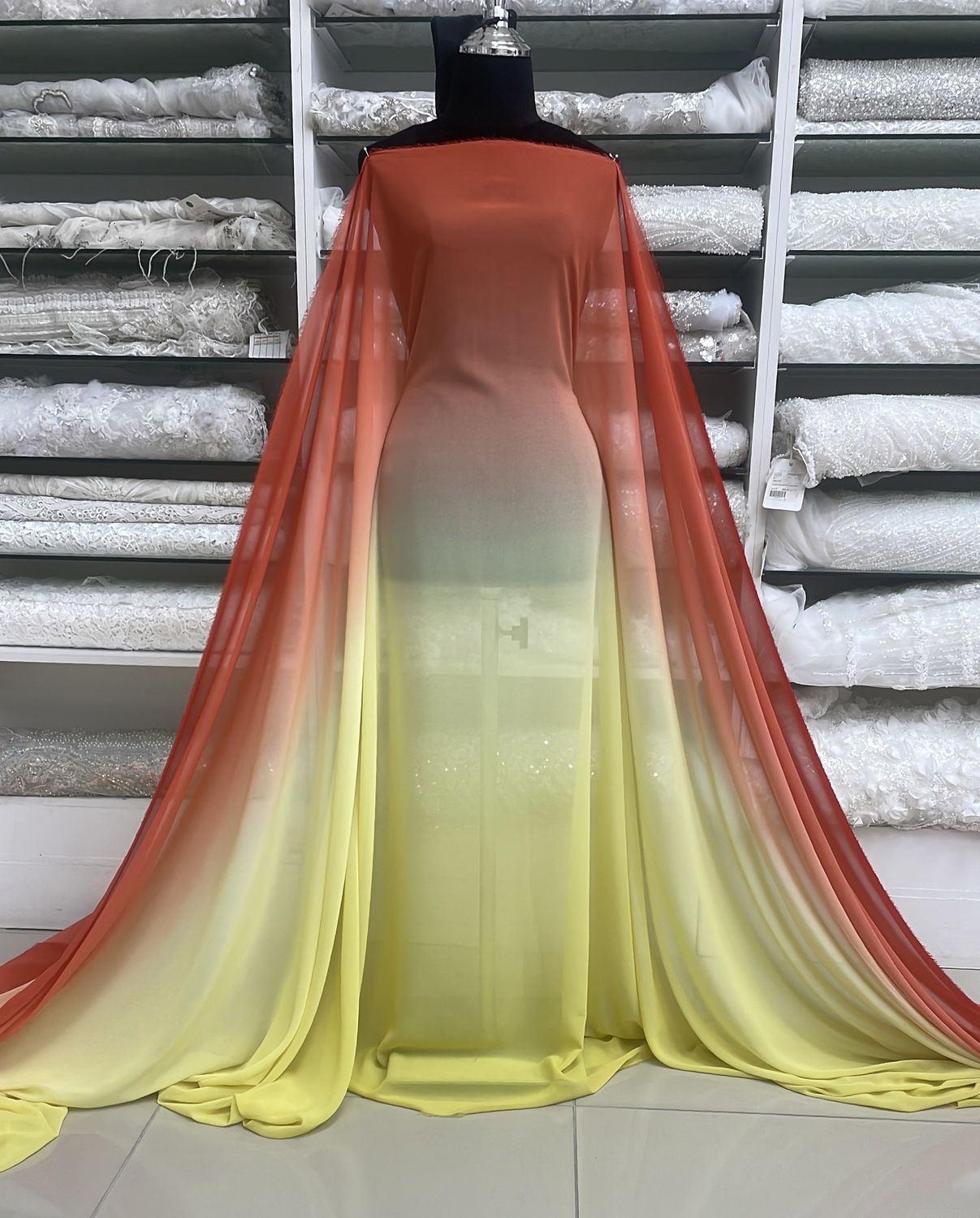 [ CHP-G13B-1259-2 ] Chiffon Ombre 145 - YellowOrange per Meter