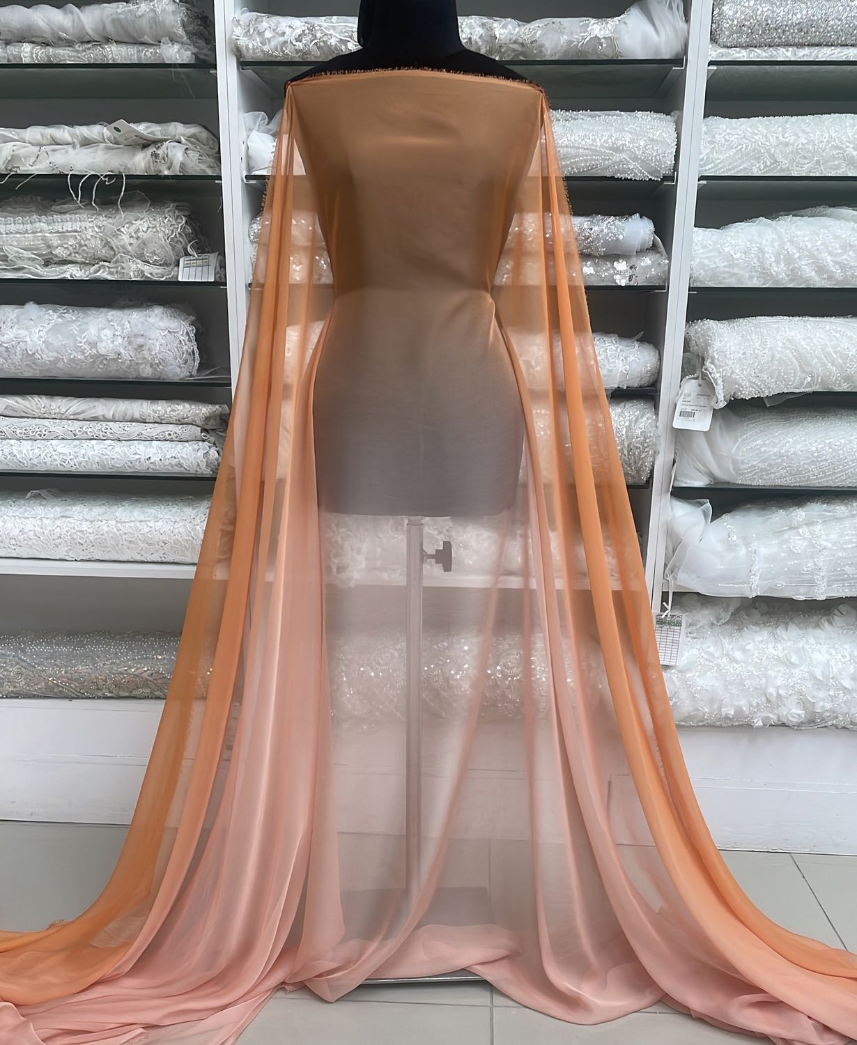 [ CHO-G17A-8250-1 ] CHiffonOmbre150cm-ORANGE per Meter