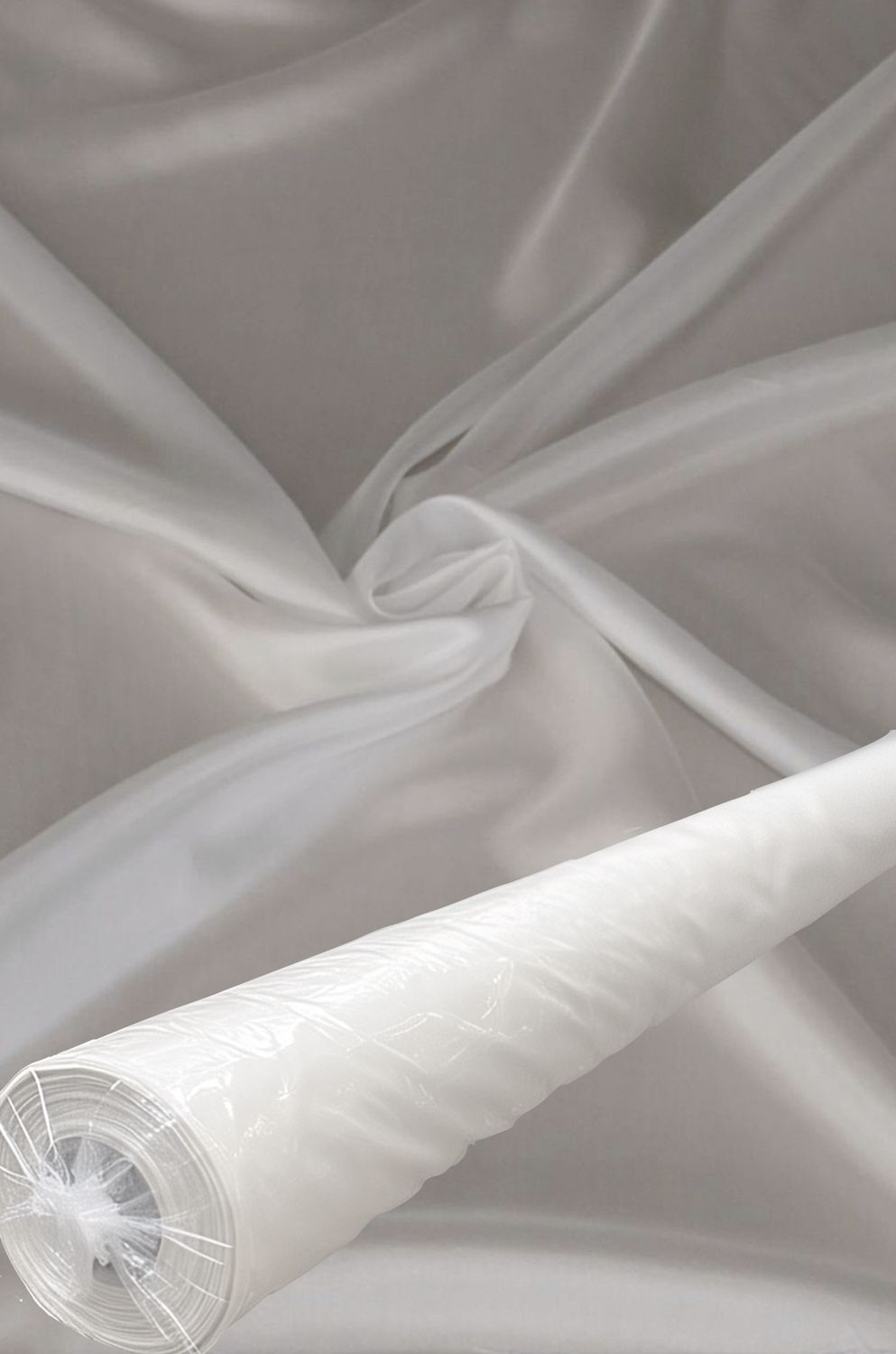 Silk Habotai 22m Roll of Fabric - Off White