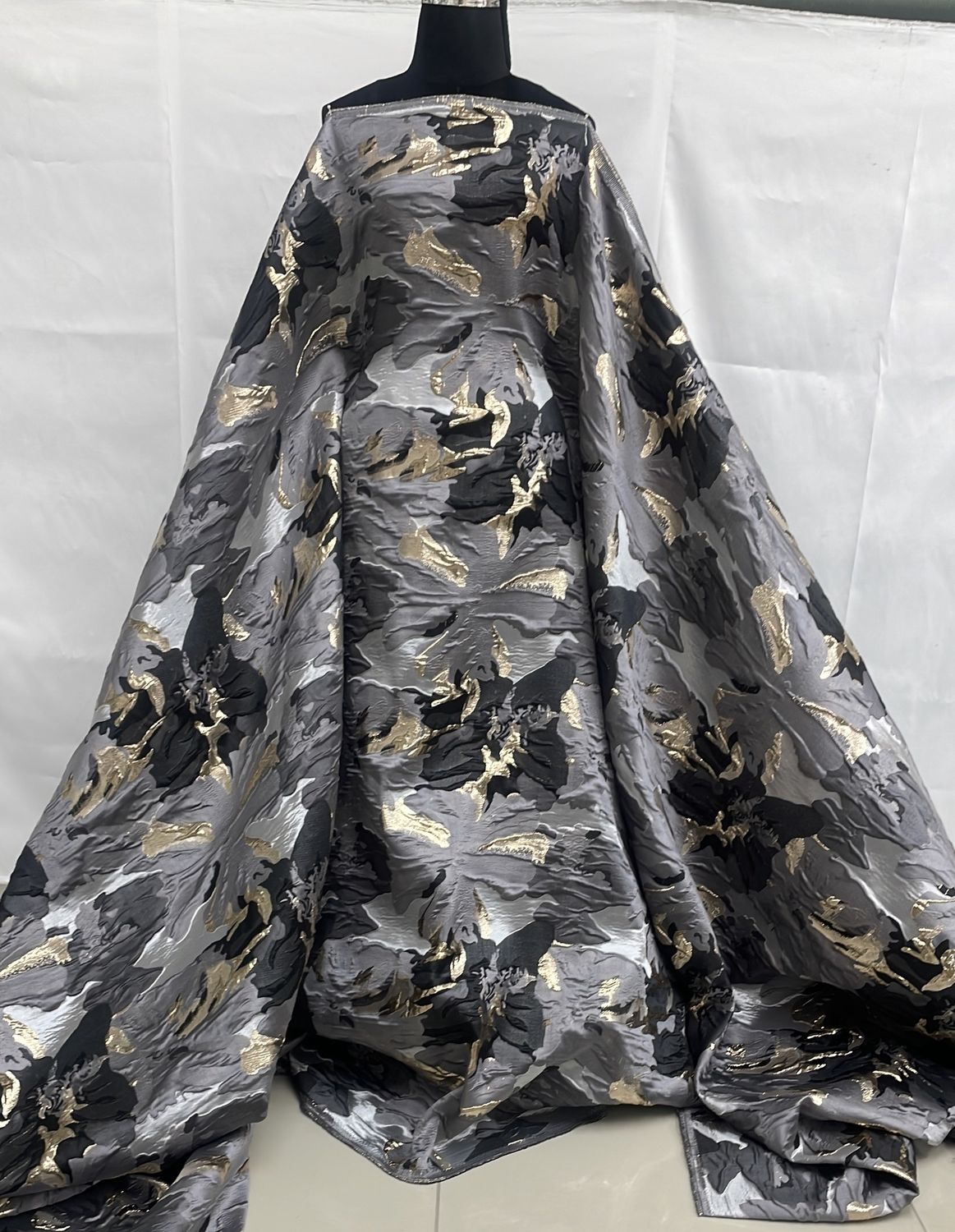 Dress Fabric Brocade-per m-150-03-Charcoal