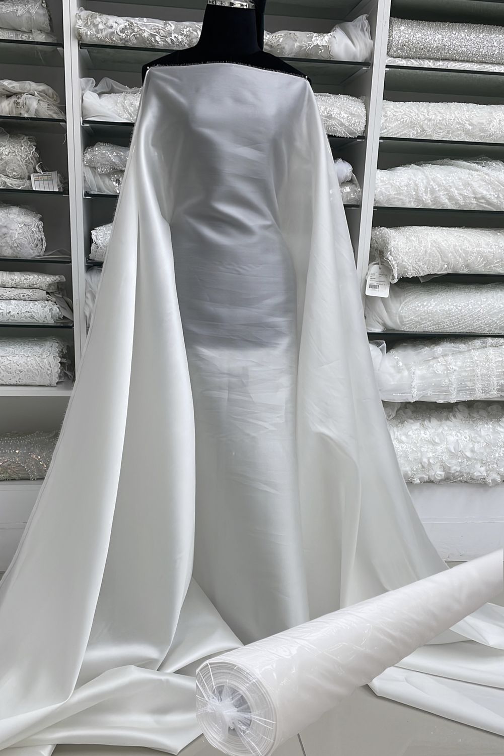 Silk Organza 22m Roll of Fabric - Off White