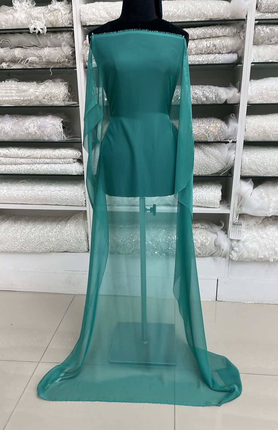 Chiffon [ CH30D-MHJ-M1140 ] Chiffon 30D 150w Jewel green per Meter