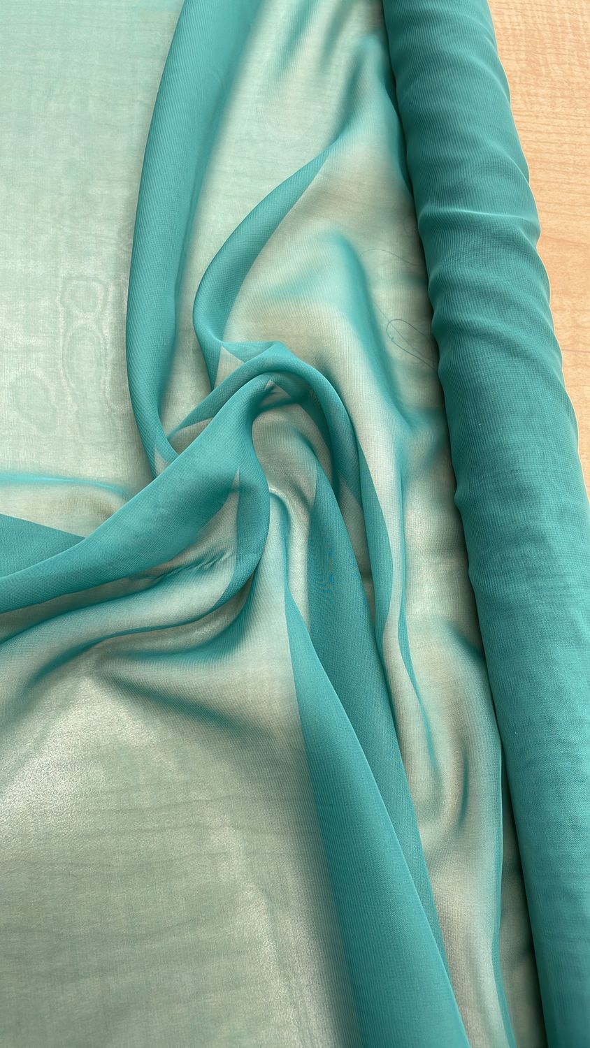 [ CHSI-JNJ-22 ] Silky Chiffon Italian 150-TEAL per Meter