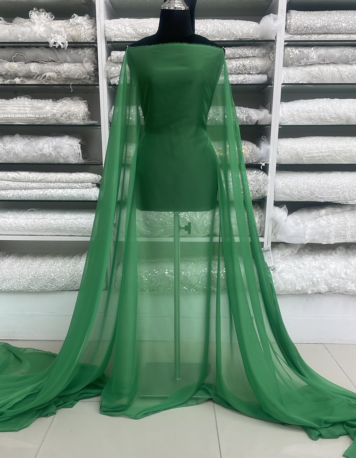 [ CHS-UF-CSO4-33 ] Chiffon Silky 148w - Grass Green per Meter