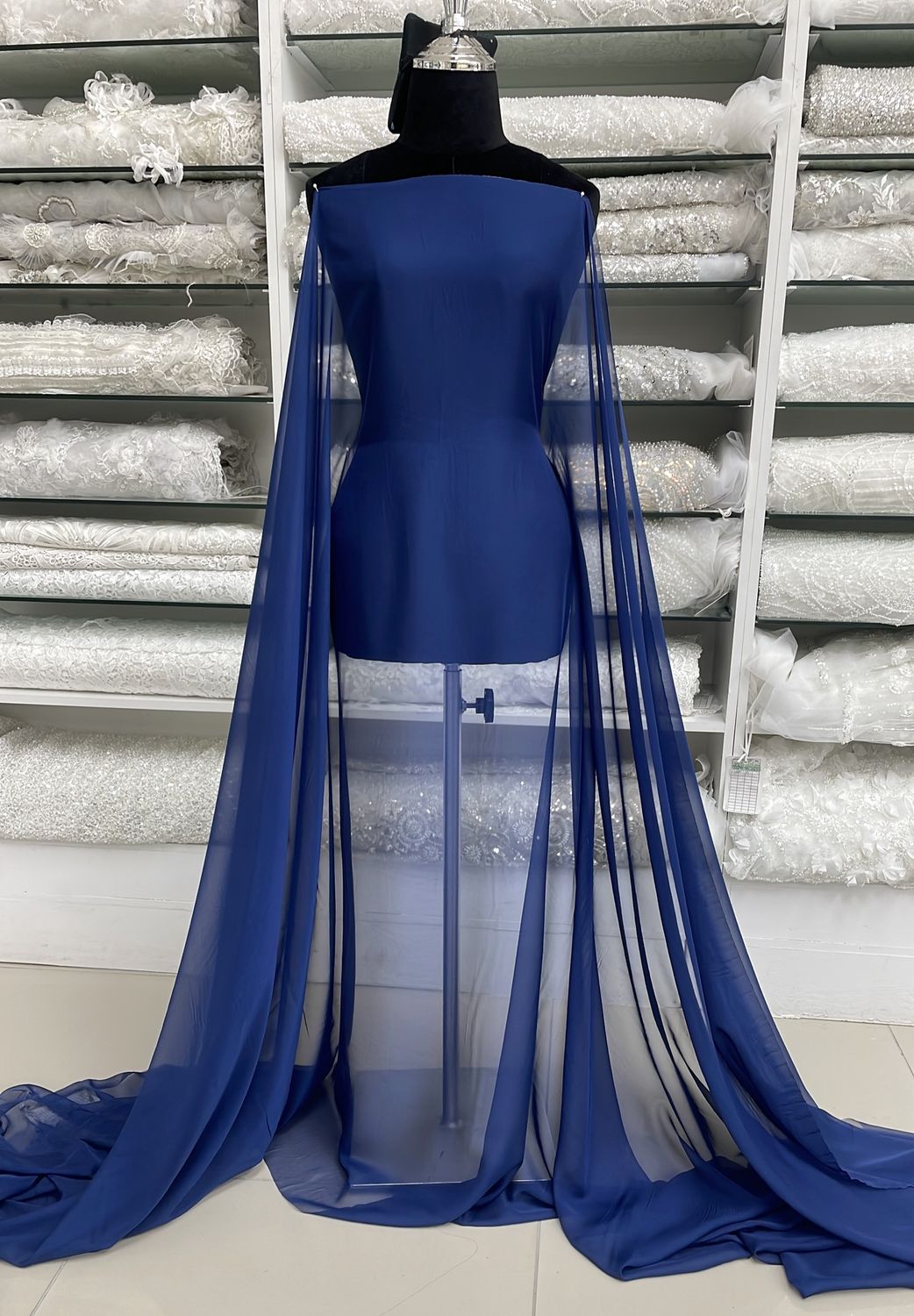 Chiffon [ 24198 ] Silky Chiffon 30D PlnDyed-20-150-20-Navy per Meter