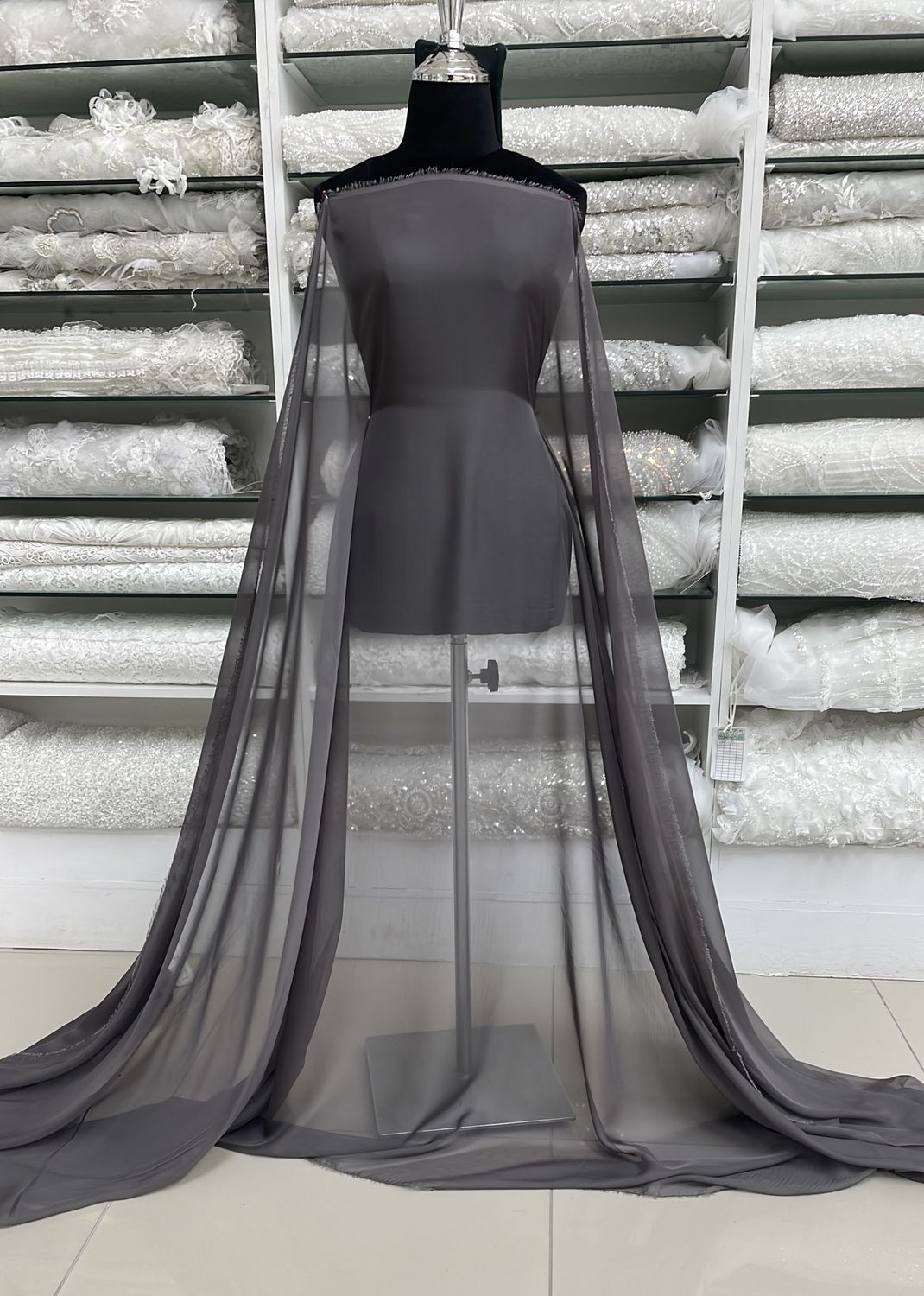 Chiffon [ CH30DMHJ4689-27 ] Chiffon 30D 150w Charcoal per Meter