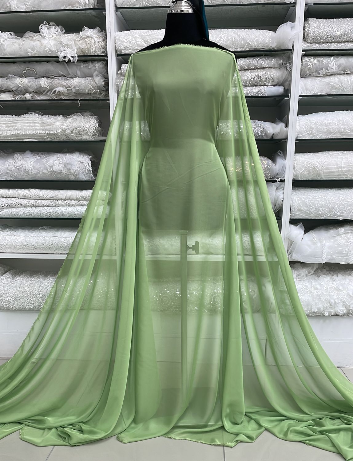 [ CHSD-MJ-26 ] CHIFFON SILKY DAMOR 150 PISTACHIO per Meter