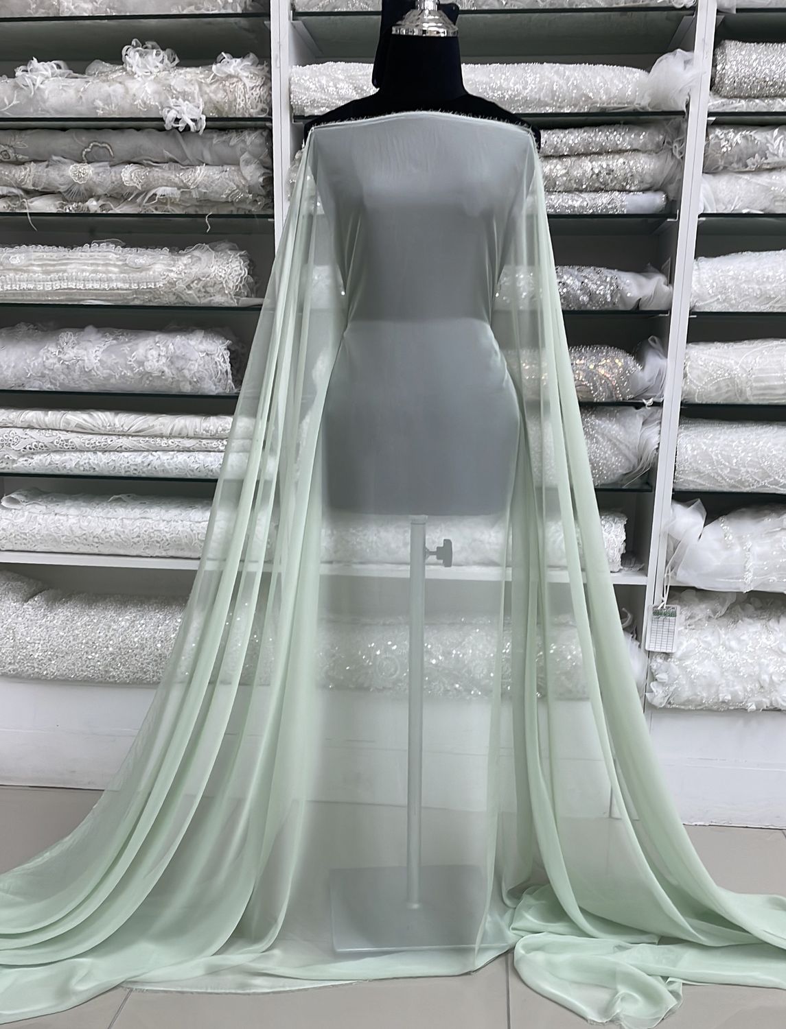 Chiffon [ 21277 ] Chiffon Plain Dyed -30D/150/5g/Mint Green per Meter