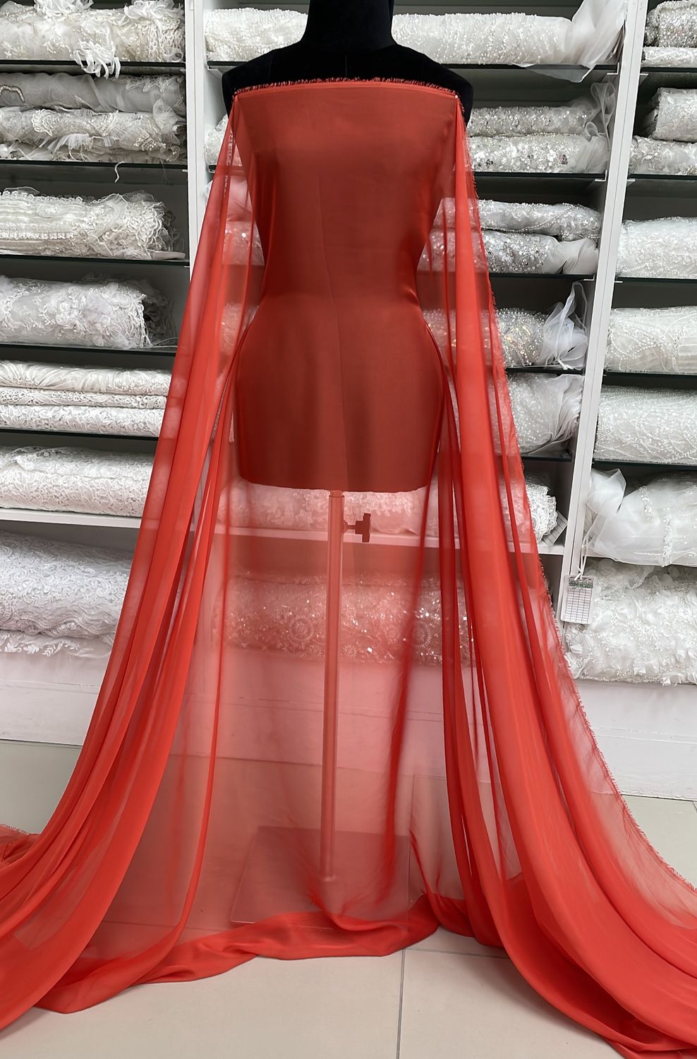 Chiffon [ CH30D-MHJ-M1145 ] Chiffon 30D 150w Burnt orange per Meter