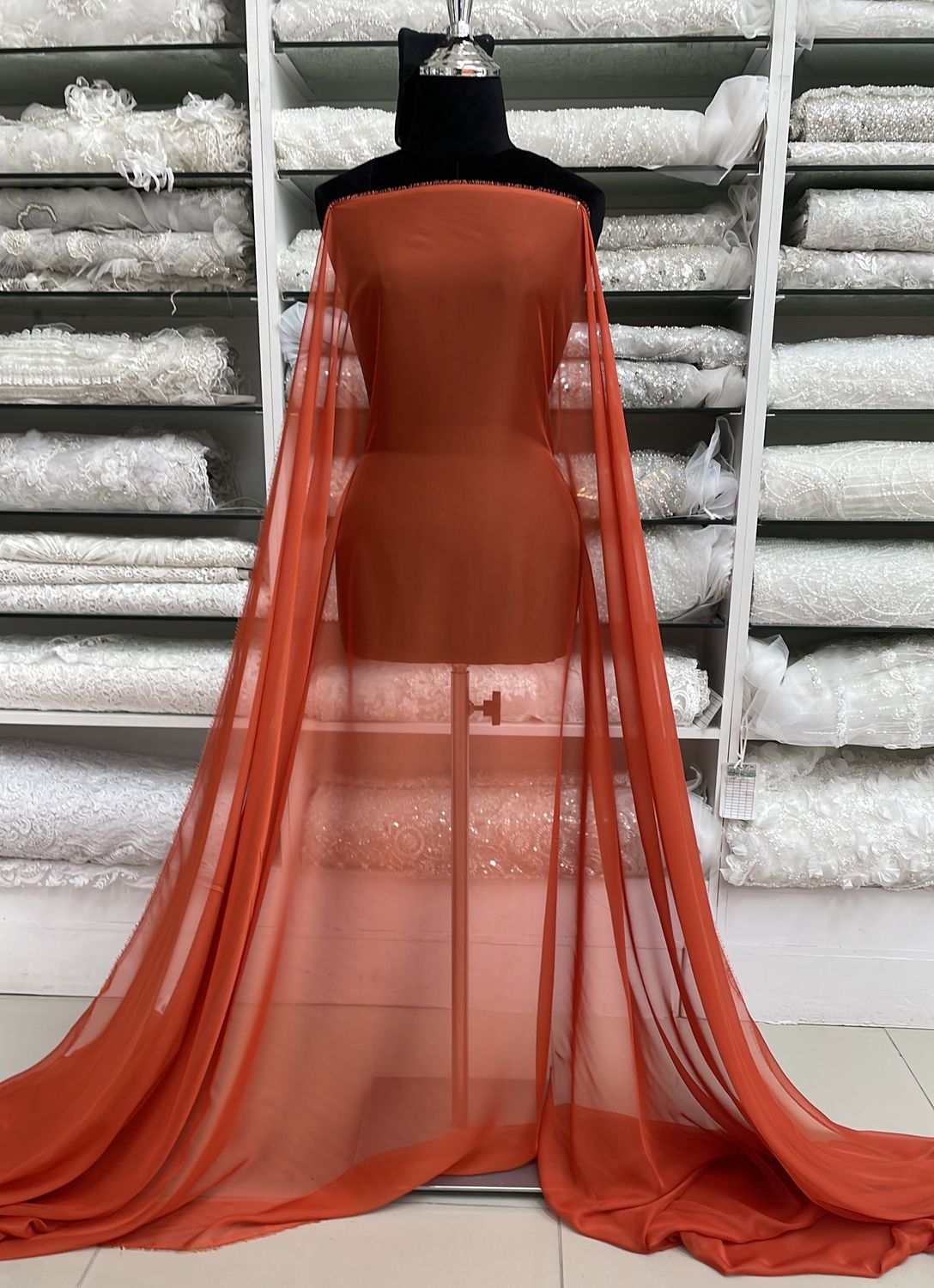 Chiffon [ CH30DMHJ4689-31 ] Chiffon 30D 150w Burnt orange per Meter