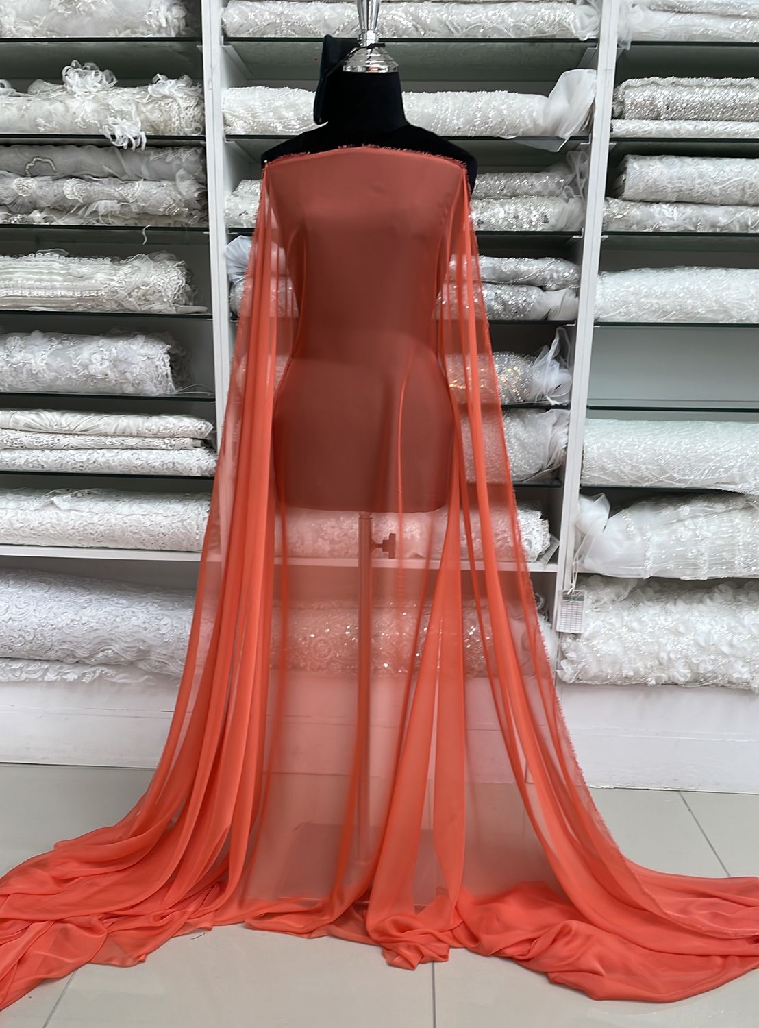 Chiffon [ CH30D-MHJ-011 ] Chiffon 30D 150w Coral per Meter