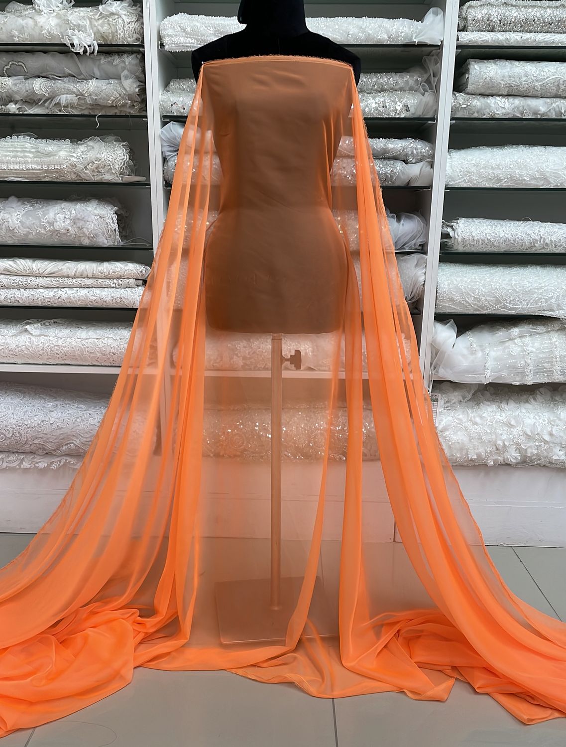 [ CHS-UF-CSO-4 ] Chiffon Silky - 150W - Flo Orange per Meter