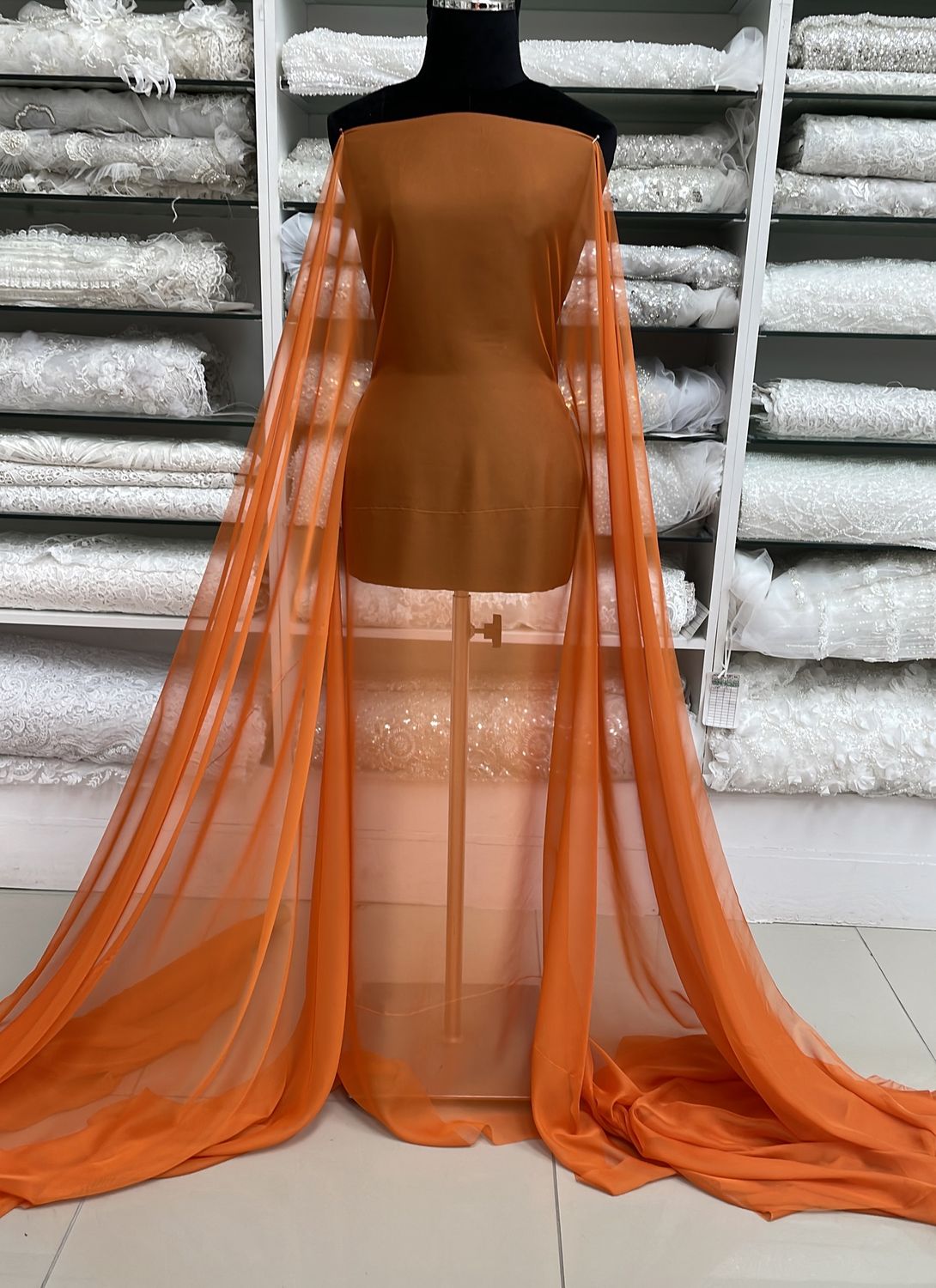 [ CHS-JNJ-3771-27 ] Chiffon Silky 137 -Burnt Orange per Meter