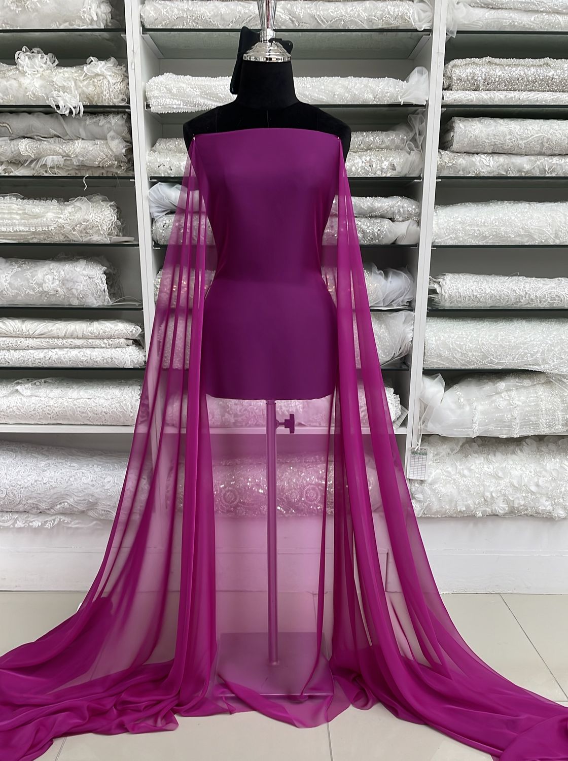 [ CHS-JNJ-38 ] Chiffon Silky - 150w - Magenta per Meter