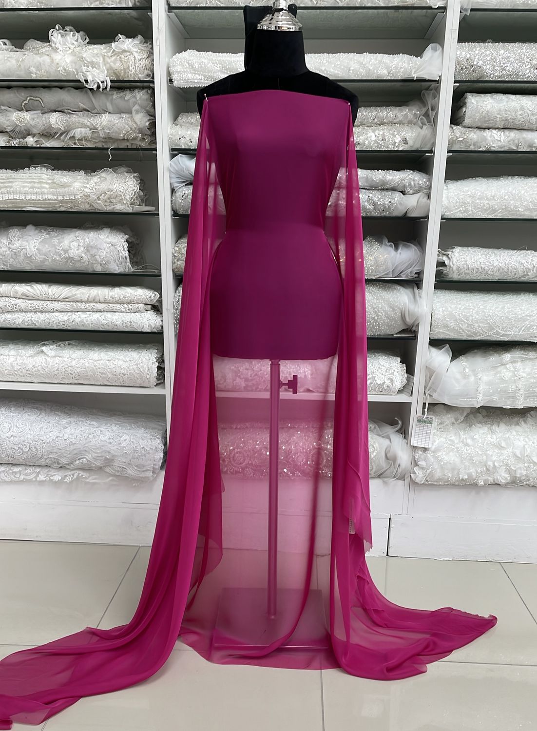 [ CHS-JNJ12A-01 ] Chiffon Silky - 150w - Fuschia per Meter