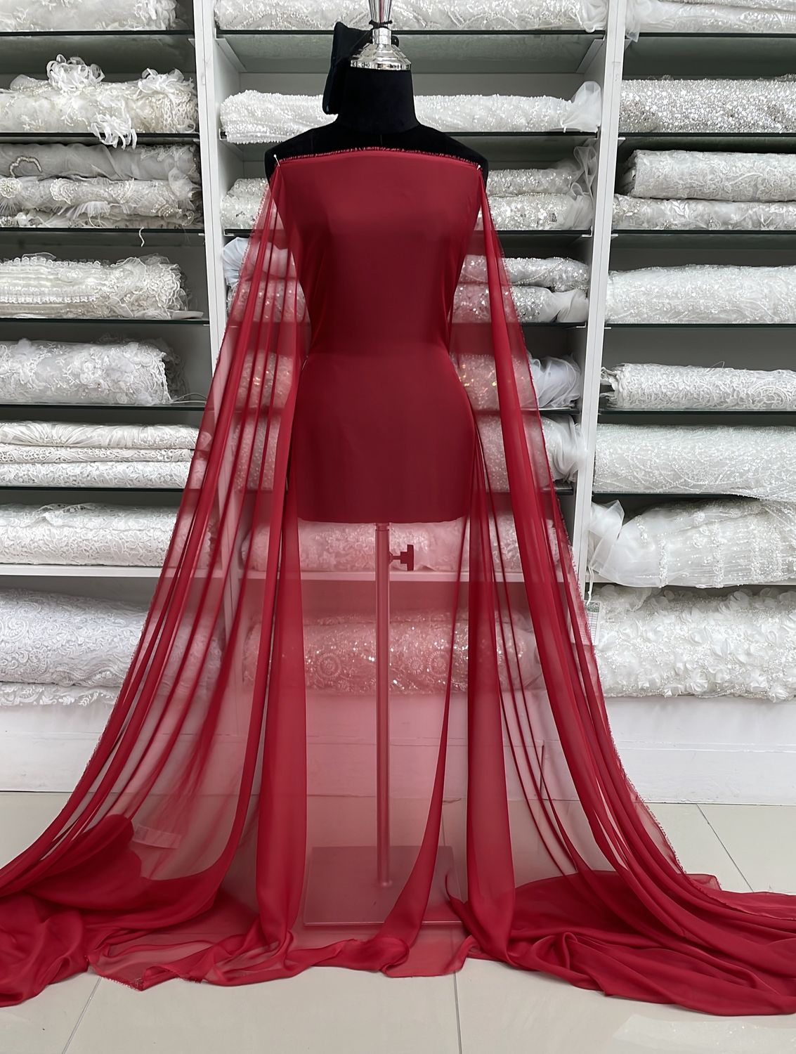 Chiffon [ CH30D-MHJ-M1134 ] Chiffon 30D 150w Cherry per Meter