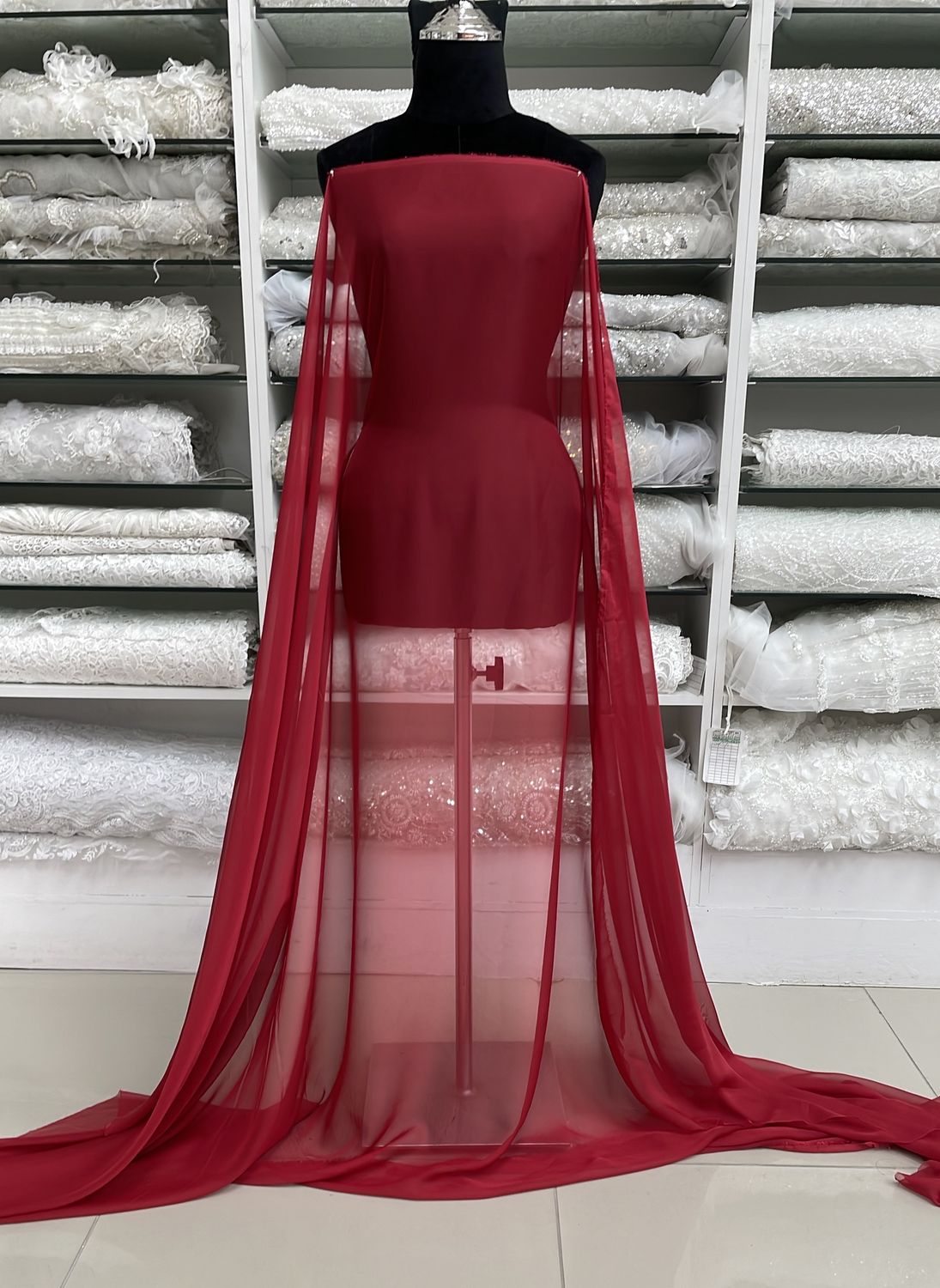 Chiffon [ CH30D-MHJ-M1135 ] Chiffon 30D 150w Red per Meter