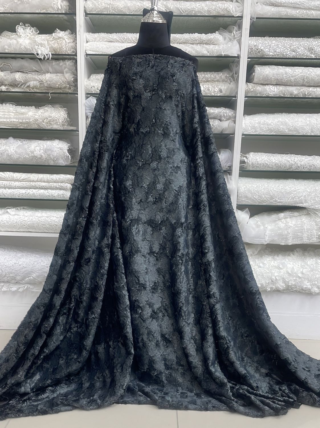 [ 19146 ] Knit Fancy Furr/160cm/5g/BLACK per Meter