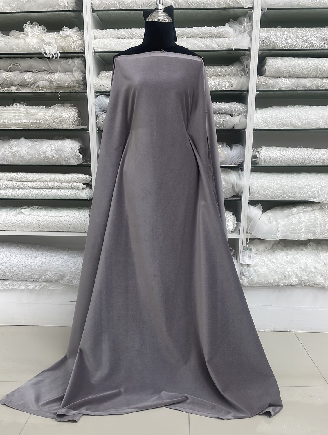 [ CVYDTN5383-54 ] CottonVelvet 160 -LightGrey per Meter