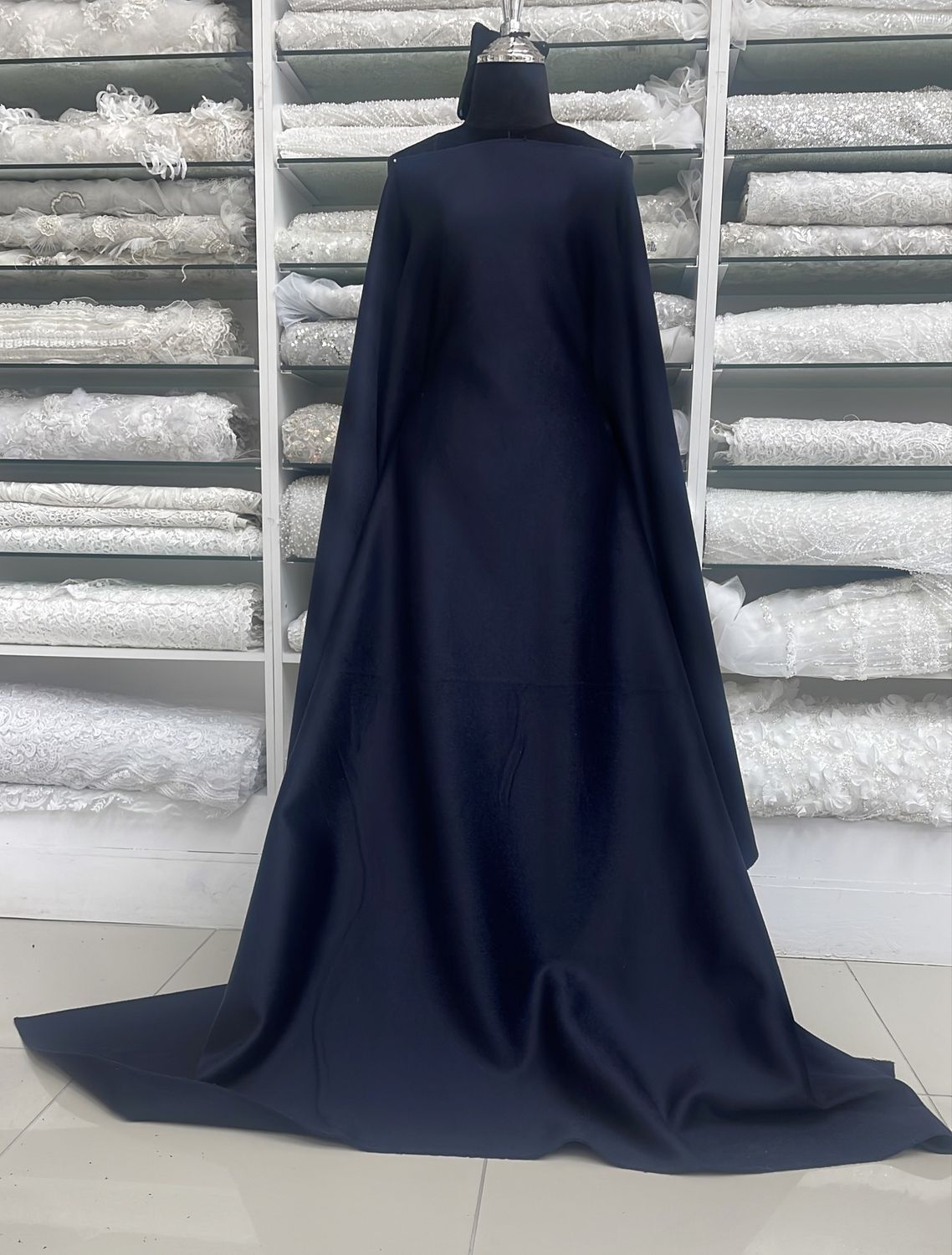 [ 19224 ] Wool Cashmere/155cm/820g/Navy per Meter