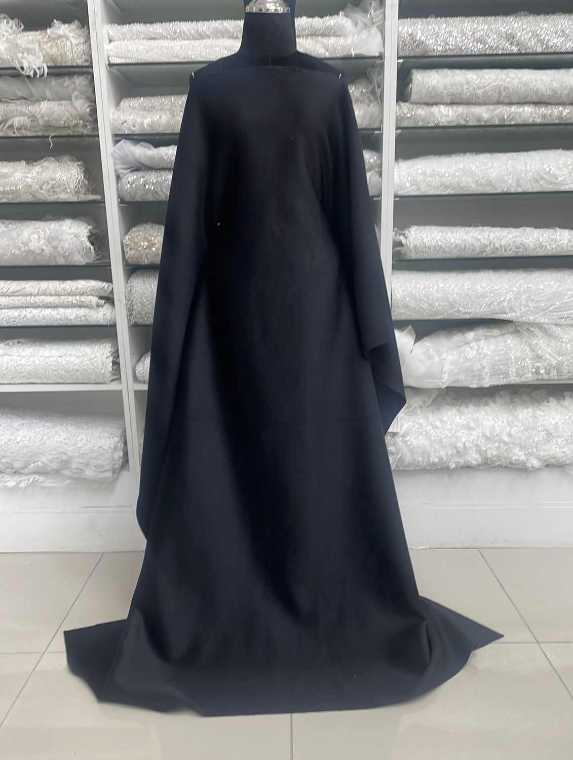 [ 19226 ] Wool Cashmere/155cm/820g/Black per Meter