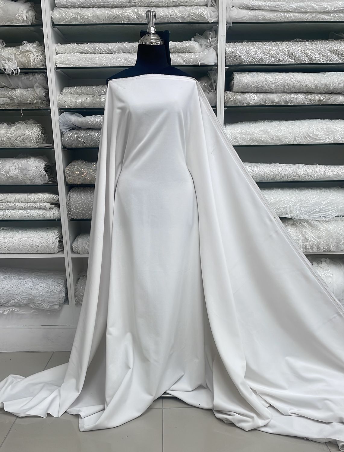 [ COTV-KIM12A-08 ] Cotton Velvet -315gr/150w- White per Meter