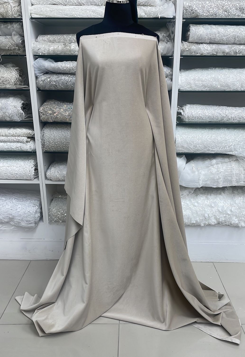 [ VECO-YD-5591 ] Velvet Cotton 150cm-STONE per Meter
