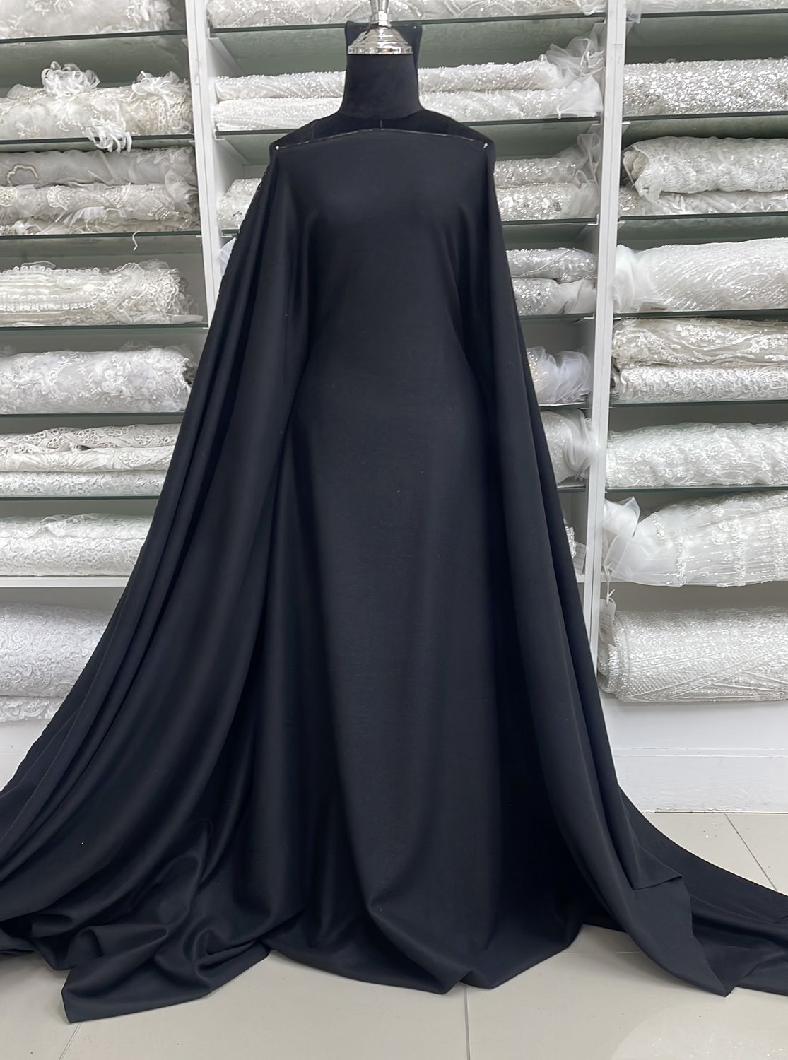 [ 19172 ] Wool Cashmere/150cm/470g/BLACK per Meter