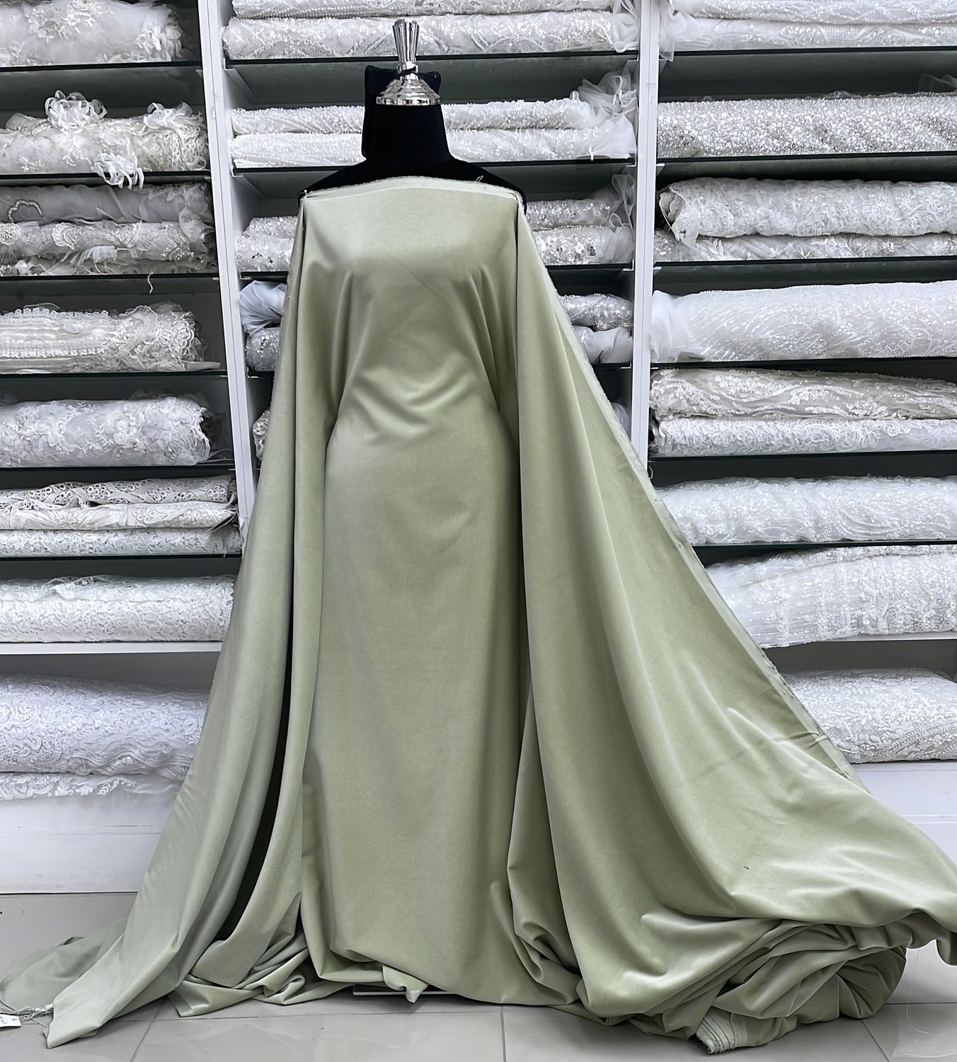 [ VECO-YD-5542 ] Velvet Cotton 150cm-SAGE per Meter