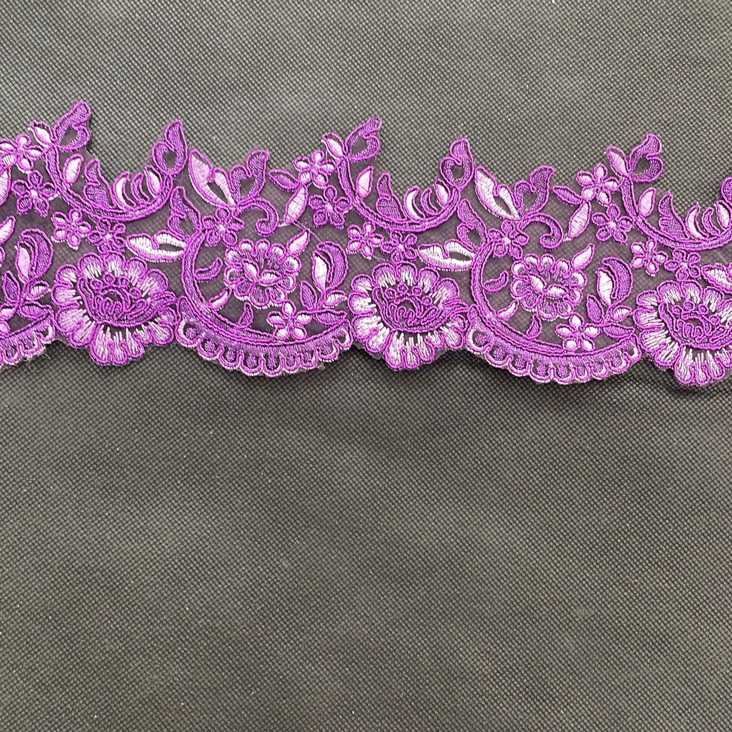[ BRM-AM-515A-1 ] BraidMetallicCorded10cm-Purple per Meter