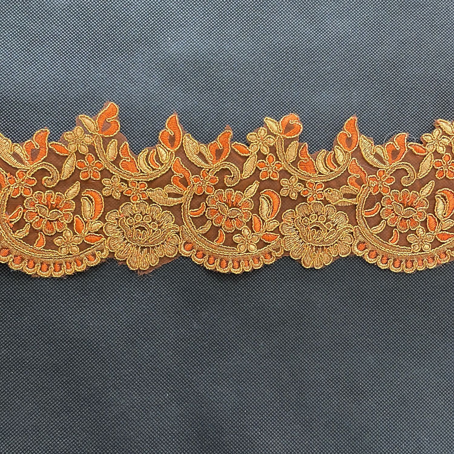 [ BRM-AM-515A-9 ] BraidMetallicCorded10cm-Orange per Meter