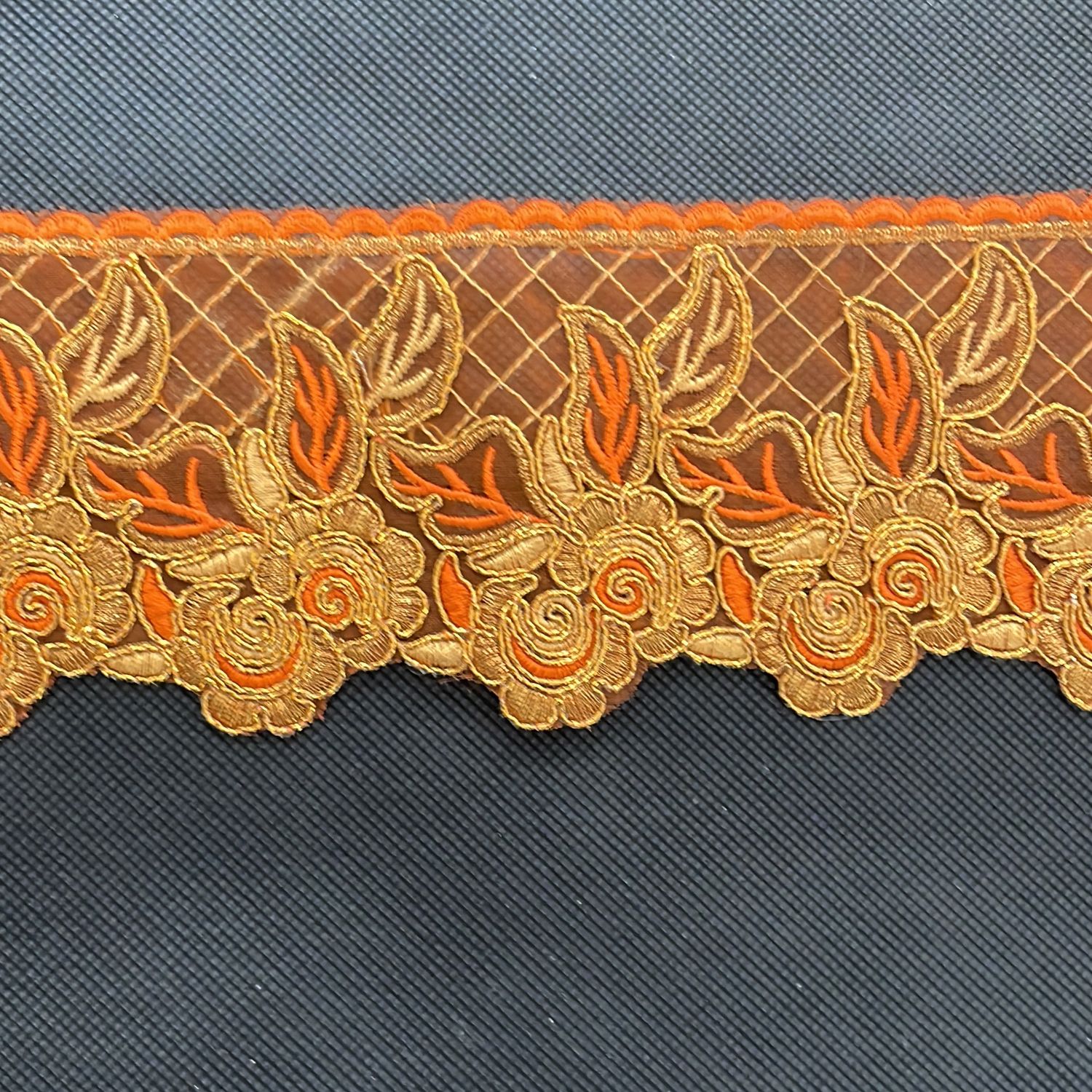 [ BRM-AM-515B-12 ] BraidMetallicCorded 8cm-ORANGE per Meter
