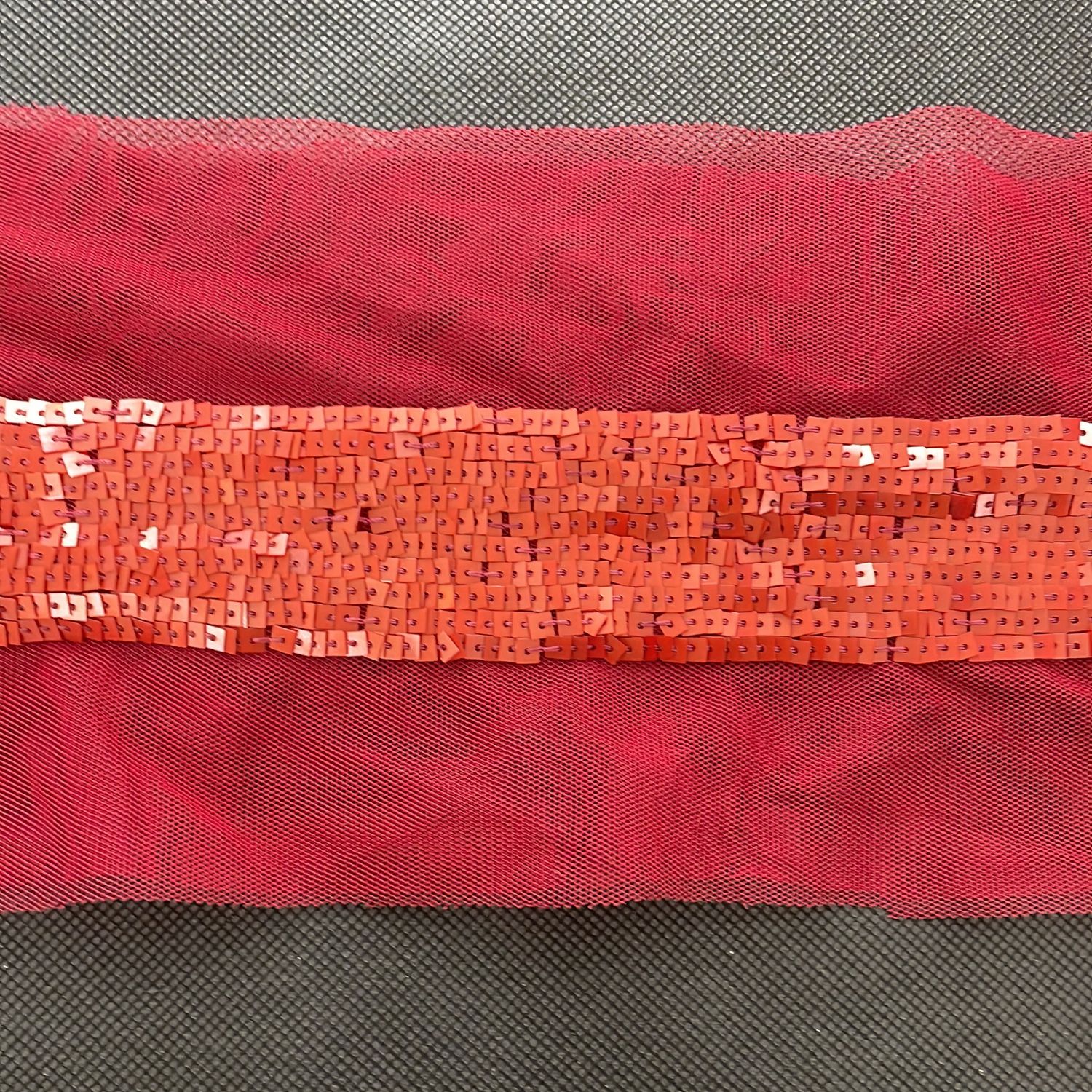 [ BR-ETO-23360-04 ] Braid Sequince Trim 5cm - Orange Red per Meter