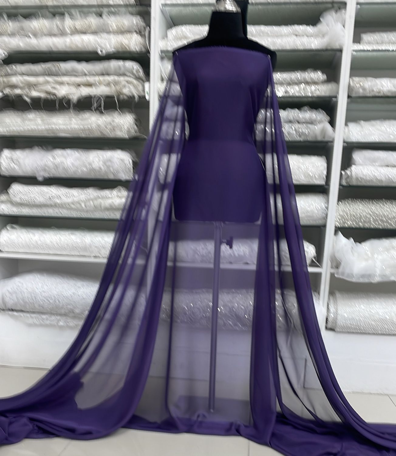 [ CHCA-PT-1001 ] CHIFFON  CADENA 150CM- PURPLE per Meter