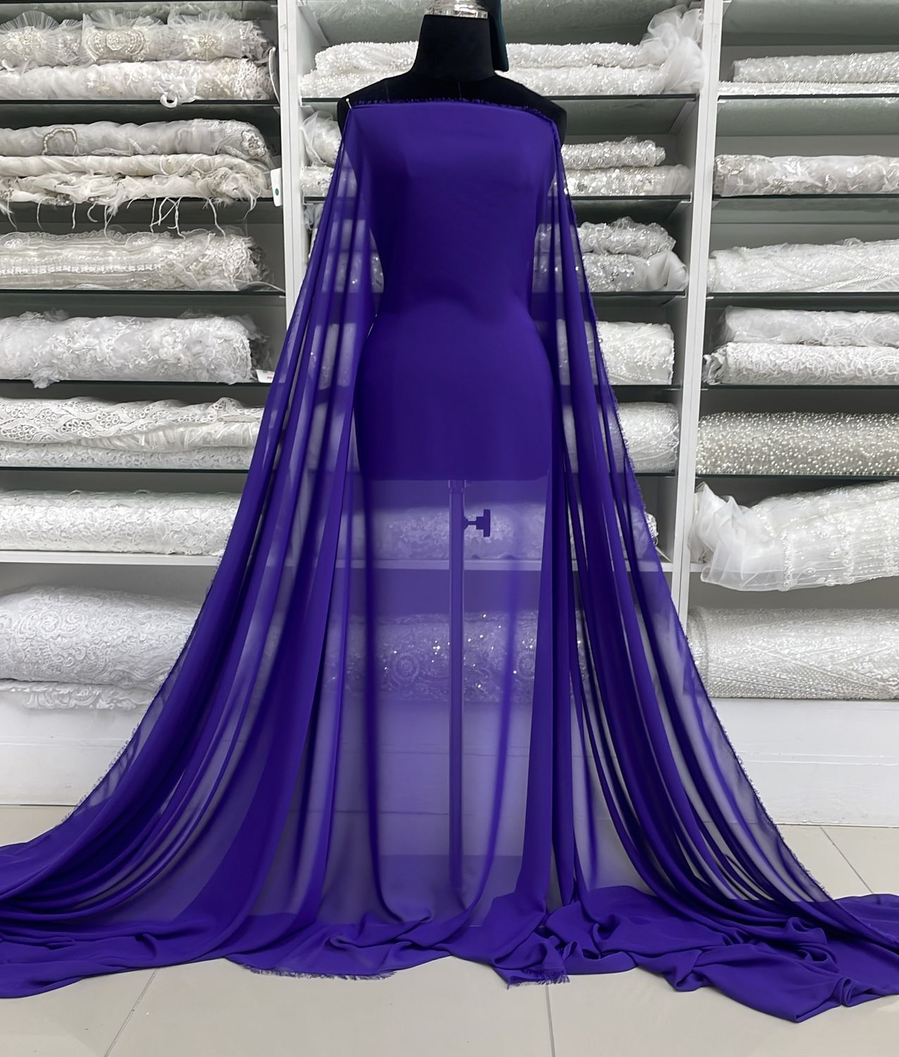 [ CHM-PB-A0758-32 ] Chiffon Multi 150W New purple per Meter