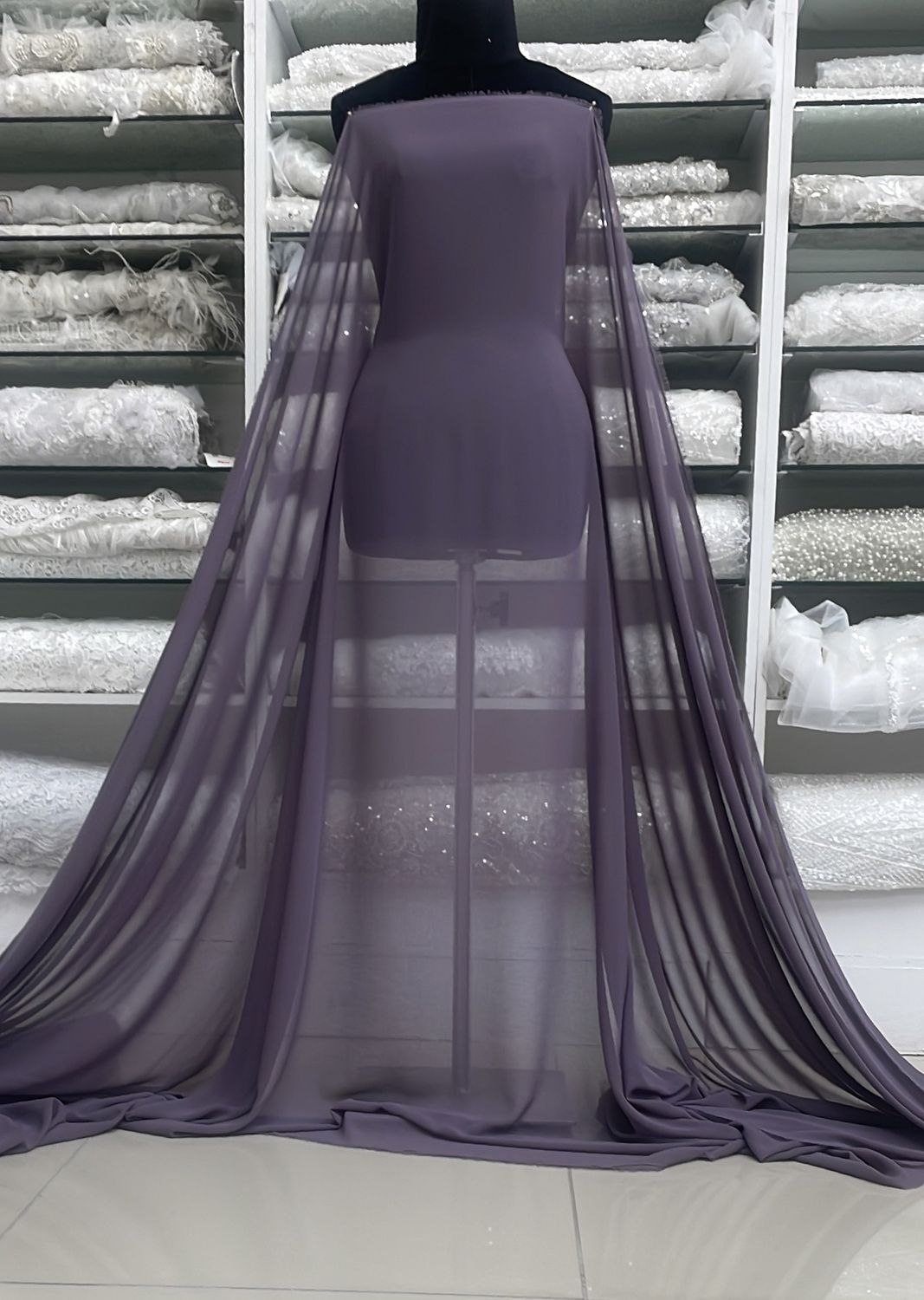 [ 23189 ] ITY French Chiffon-150-Purple Sage/Mauve  per Meter