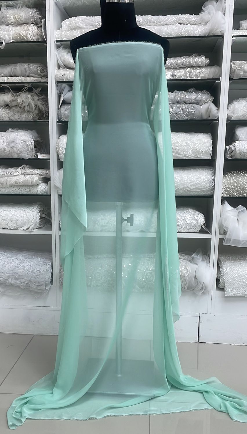 Chiffon [ CH30D-MHJ-M1127 ] Chiffon 30D 150w Mint per Meter