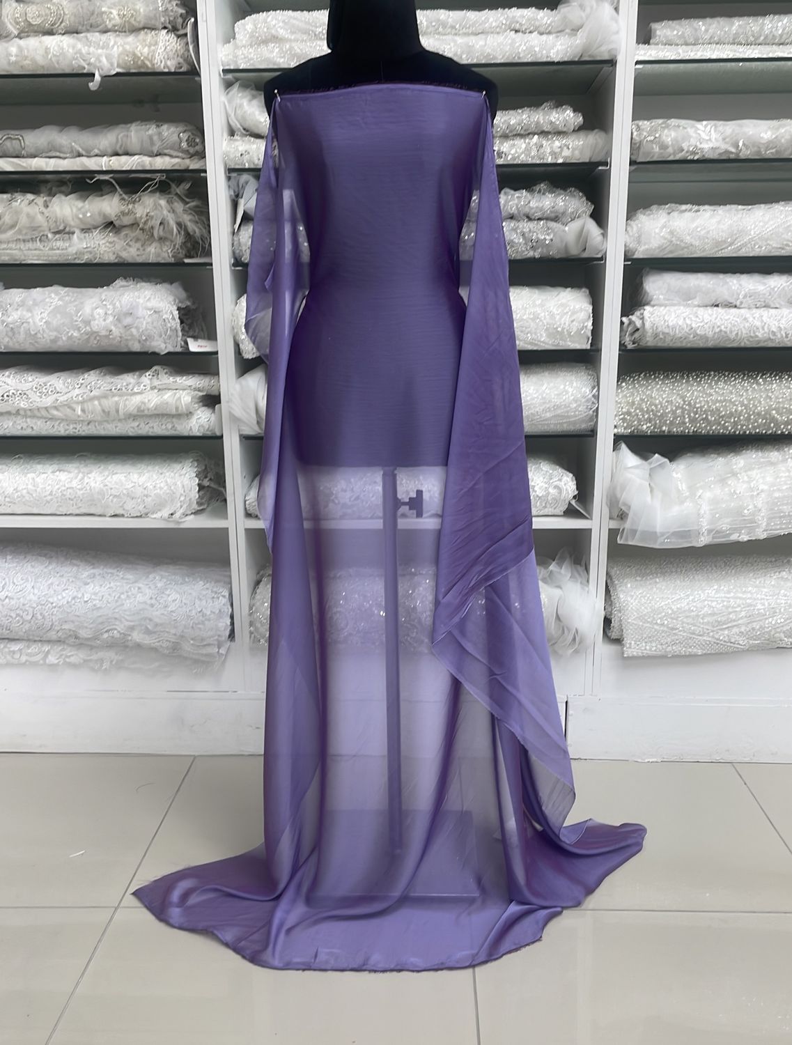 [ CHC-GGW14127-11 ] Cationic Chiffon 137w Violet per Meter
