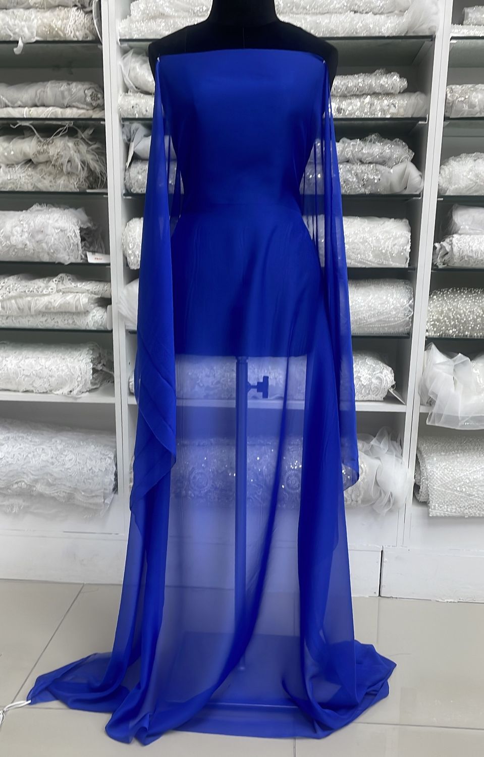 [ CHS-JNJ-1504-29 ] Silky Chiffon 145-ROYAL BLUE per Meter