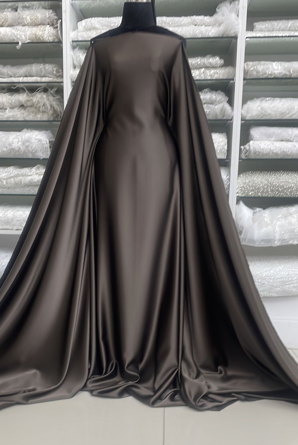 [ CSB-CA-7069-424 ] Crepe Satin Back 140cm D.Brown per Meter