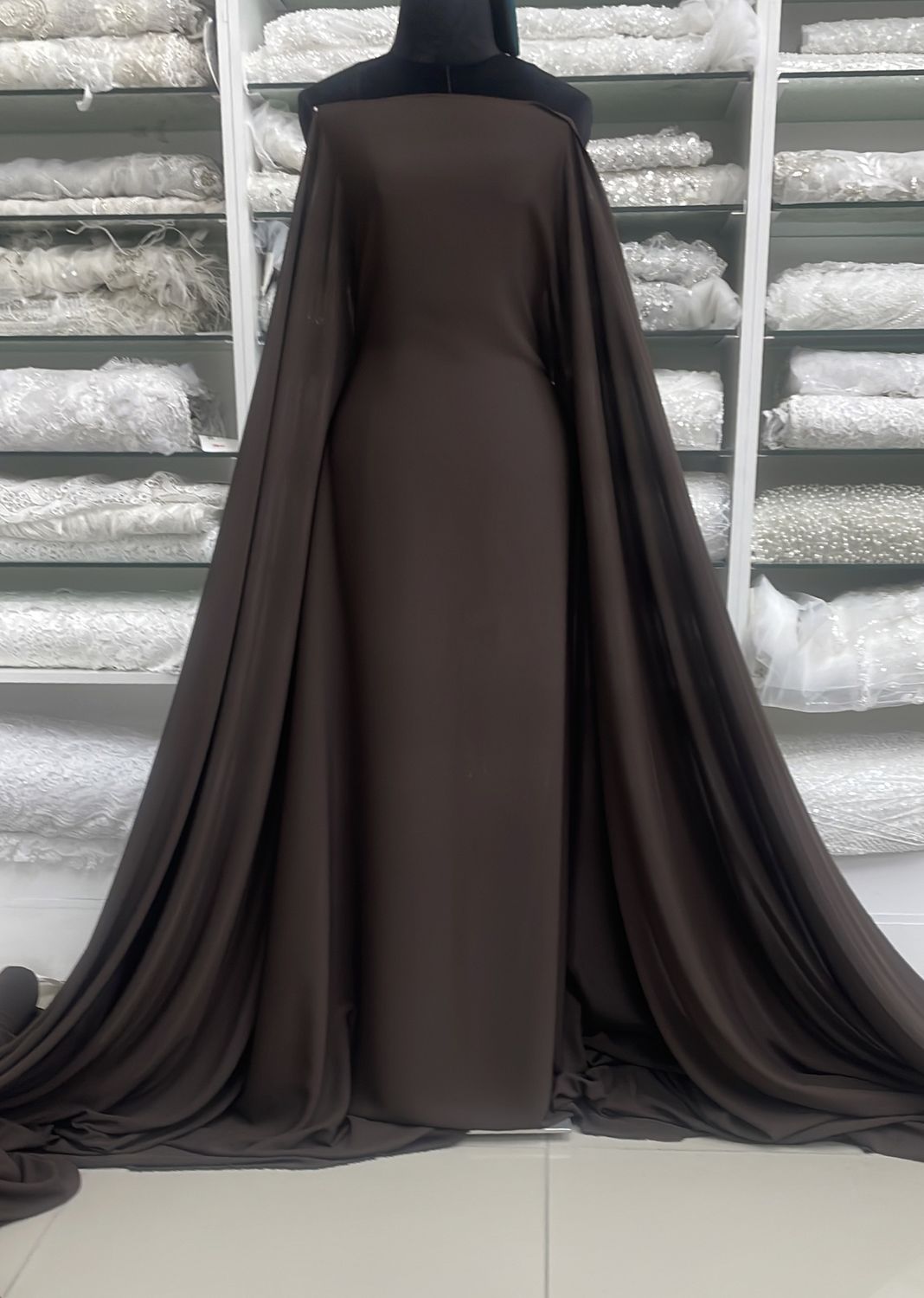 [ GIT-MI75898-155 ] Italian Twisty Georgette - Brown per Meter