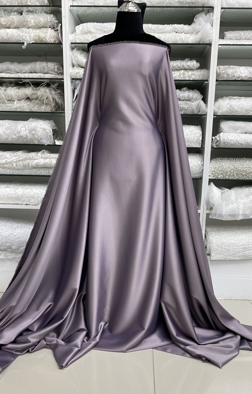 [ 24702 ] MILANO Satin Stretch-Lux-RU-150-33-MAUVE per Meter