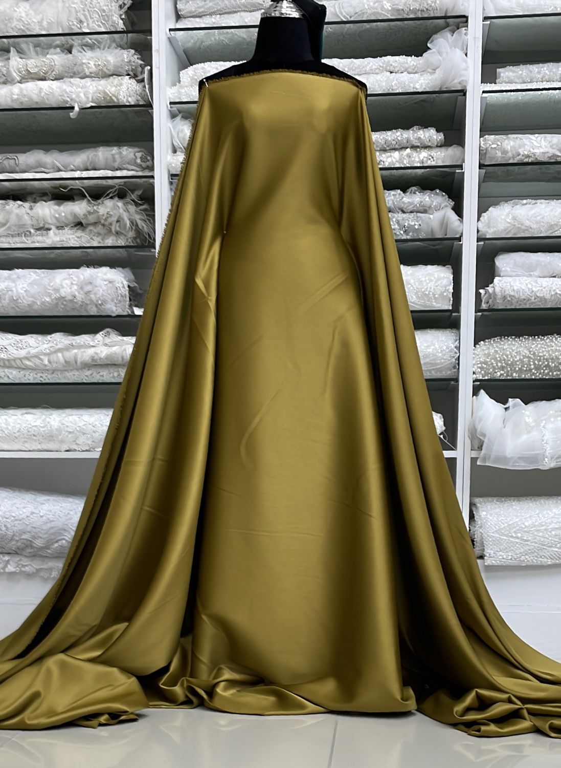 [ 25208 ] MILANO Satin Stretch-Lux-150cm-116-OLD GOLD per Meter